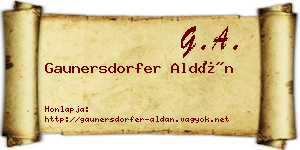 Gaunersdorfer Aldán névjegykártya